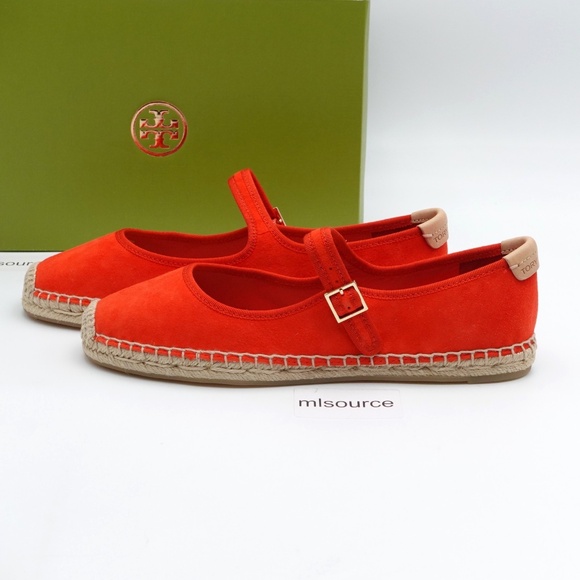 Tory Burch Shoes - NEW Tory Burch Mary Jane Espadrilles Women's 169894-600 Blazing Red/Natural